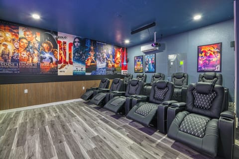 The movie theater features 10 Luxury recliners