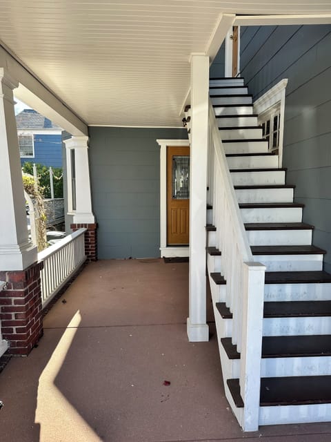 Staircase access on main house porch