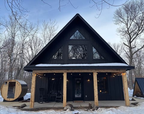 front porch with sauna