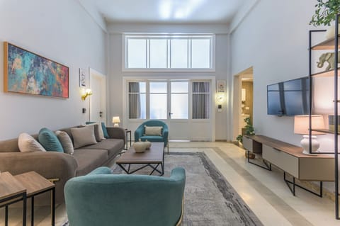 House, 4 Bedrooms, Balcony, City View | Living area | 43-inch Smart TV with cable channels, Netflix, streaming services