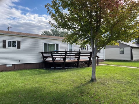 Front entry with large deck