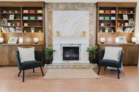 Living room and fire place