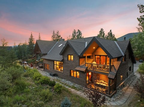 The lodge sits at the edge of the national forest.