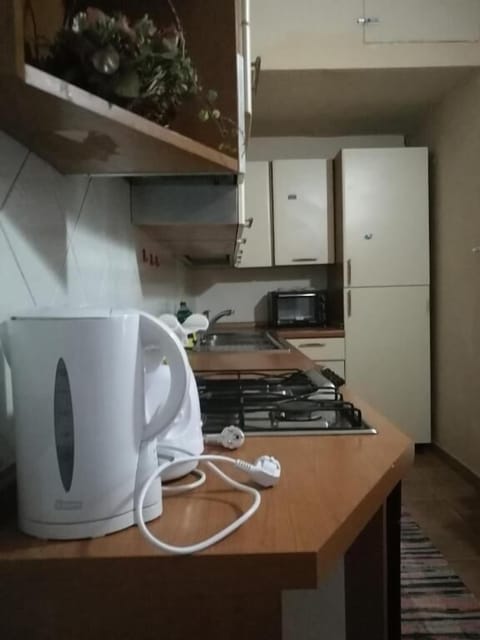 Basic Triple Room, City View | Private kitchen | Full-size fridge, microwave, stovetop, cookware/dishes/utensils