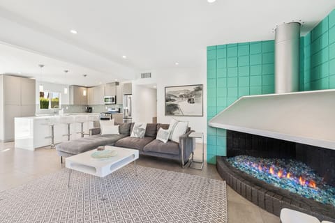 Living area and kitchen