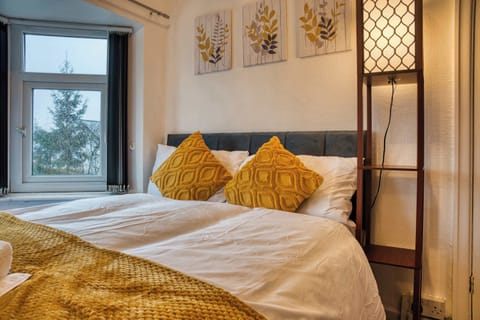 Bedroom Retreat: Bright and stylish with vivid accents and views, perfect for restful nights!