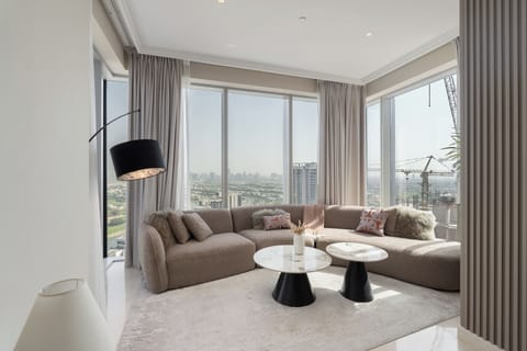 Deluxe Apartment, City View | Living area | Smart TV