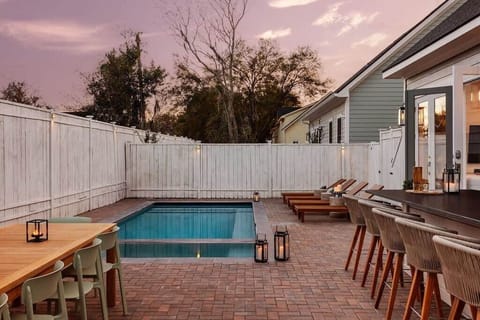 Fence in Backyard | Outdoor Dining Table, Bar Seating | Seasonal Heated Private Pool | Near Gas Grill