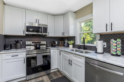 Fully stocked and newly remodeled kitchen
