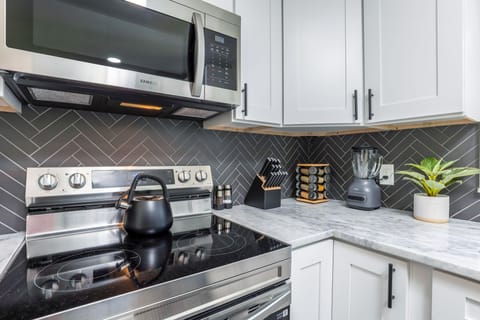 Fully stocked and newly remodeled kitchen