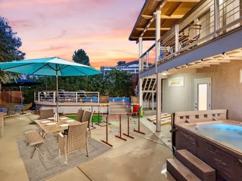 Electric jacuzzi outdoor games + outdoor dining space for your complete bonding experience