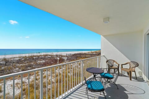 Take in the Beachfront view at Cabana Club 106 with its spacious private balcony that i overlooking white-sand beaches and Emerald Coast waters.