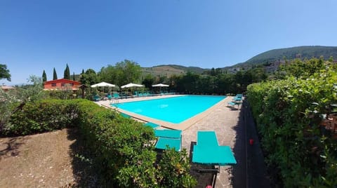 Seasonal outdoor pool, open 7:30 AM to 7:30 PM, pool umbrellas