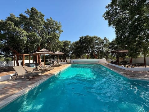 Piscina privada para relaxar sob os sobreiros