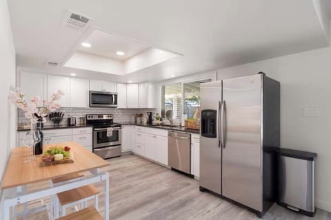 Stainless steel appliances and tons of counter space