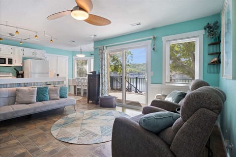 Gather in the living room with access to the upper deck