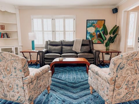 Chat in the living room or sit and enjoy a book