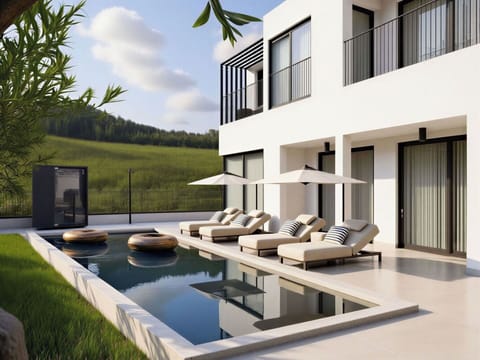 Swimming Pool, Leisure, Composite Material, Outdoor Furniture, Resort, Shade, Eco Hotel, Landscaping, Estate, Villa