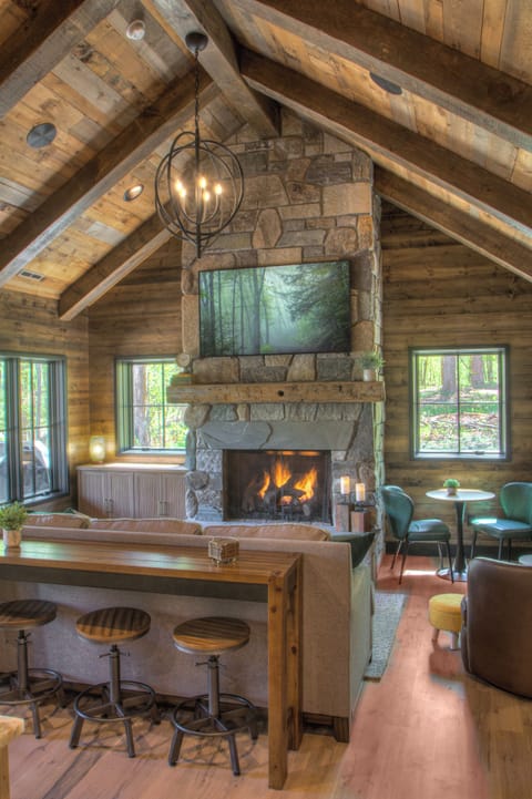 Living room with gas fireplace