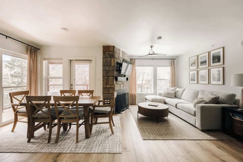 Living and dining areas