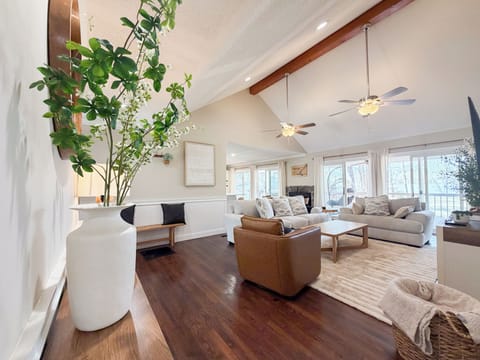 Open space - living room with the lake front view