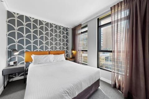 Cozy bedroom prepared for a restful stay