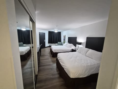 Desk, laptop workspace, blackout drapes, free WiFi