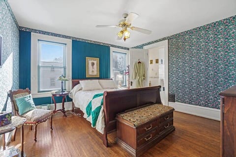 Comfortable queen-size bed on a solid wood sleigh bedframe