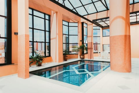 Indoor pool, sun loungers