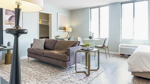 Apartment (0 Bedroom) | Desk, iron/ironing board, bed sheets