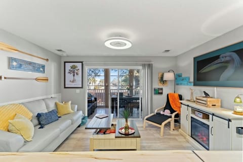 Find a comfortable spot for some good conversation while enjoying the fireplace.