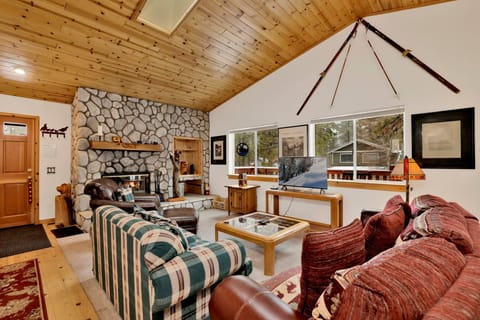 This warm and cozy living room is perfect after a long day out playing in nature.