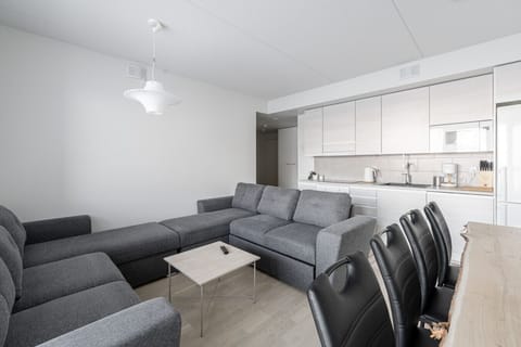 The seamless flow between the kitchen and living area makes it easy to stay connected with your group.