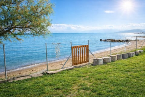 Beachfront garden with direct sea views
