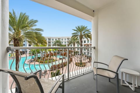 Balcony with amazing pool view