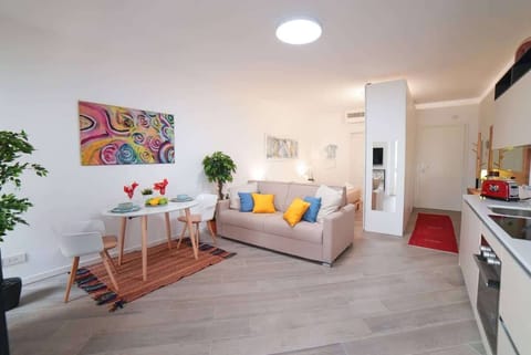 Comfortable sitting area. With a sofa bed and and dining table.