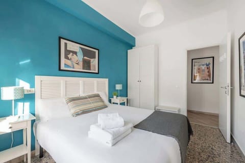 Bedroom with private attached bathroom.
