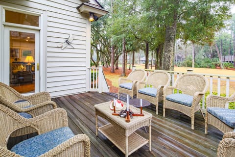 The Fairway House is situated alongside the 14th fairway of the Sea Pines Club Course.