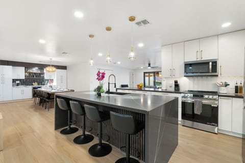 Large kitchen island for meal prep and socializing while cooking