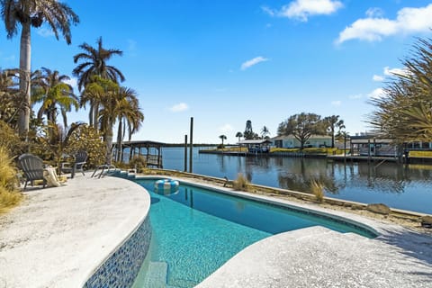 Beautiful riverside waterfront pool