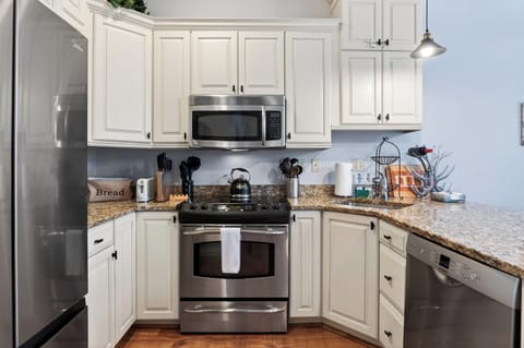 Kitchen stocked with essentials.