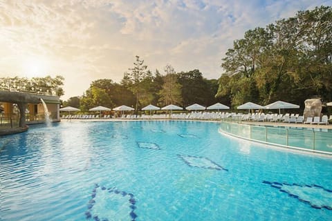 Seasonal outdoor pool, open 8:00 AM to 6:00 PM, pool umbrellas
