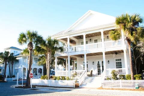 A corner lot allows for large, wraparound porches with plenty of space for lounging