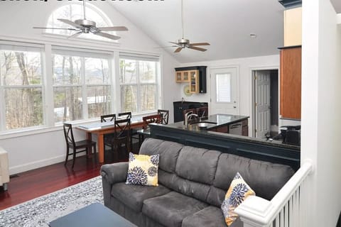 Soaring ceilings and massive windows—bright, airy, and designed for group relaxation.