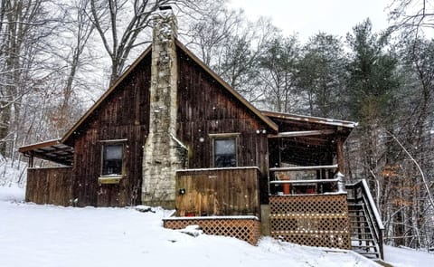 Winter view of cabin