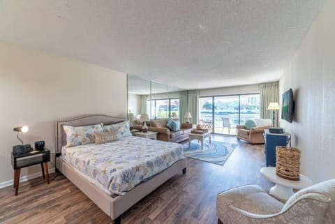 Spacious studio with a queen + living area