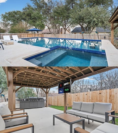 Your private oasis - sparkling pool & spa meets covered outdoor kitchen and entertainment area
