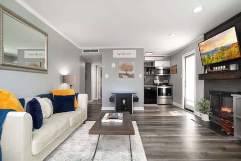 Fireplace and smart TV for cozy evenings