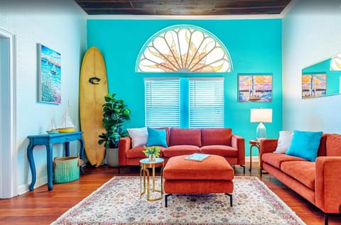 Unit A: Living area with sofa sleeper and Smart TV