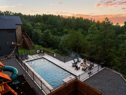 Gated heated outdoor pool